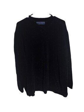 Karen Scott II Black Chenille Sweater Plus Size 3X Sparkle Long Sleeve Pullover